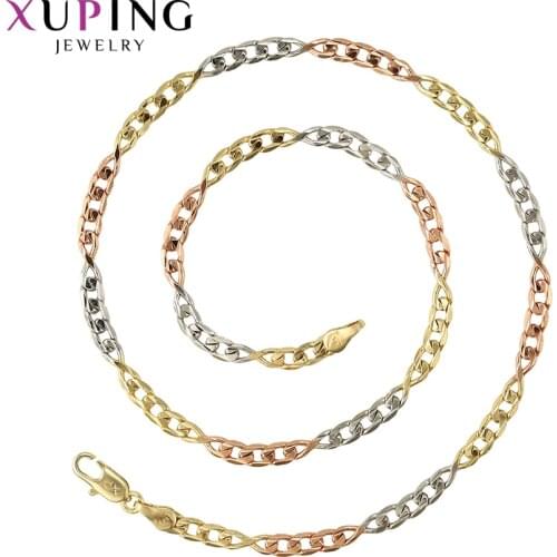 Xuping Fashion Top Quality Unique Design Multicolor Plated Necklace Jewelry for Women 45405