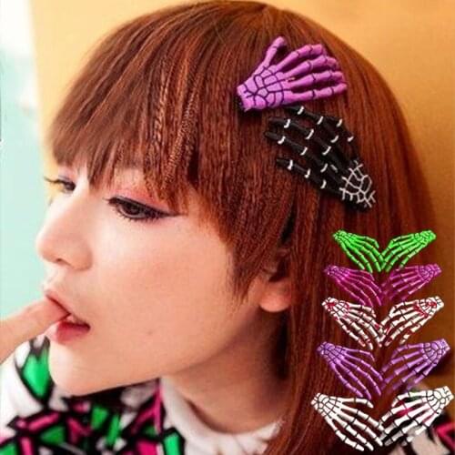 Novelty Hand Bones Hairclip Multicolor Plastic Terror Human Skeleton Clip Fluorescence Cosplay Hair Pins Hair Accessories