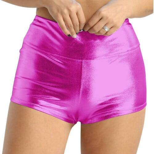 Women Shiny High Waist Sexy Shorts Bottoms Girls Summer Fashion Clubwear Stage Performance Costume Pole Dance Hot Shorts Costume