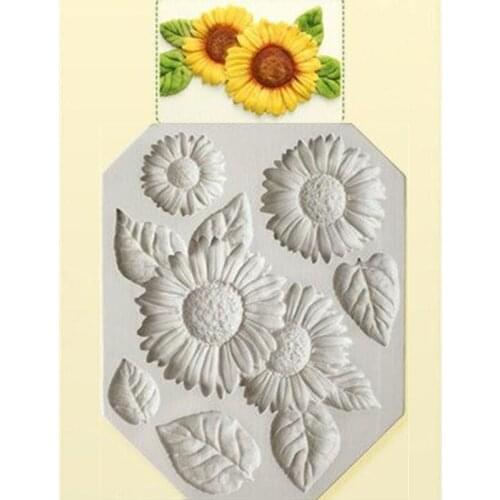1PC Sunflower Silicone Mold Fondant Mold Cake Decorating Tools Chocolate Gumpaste Mold L150