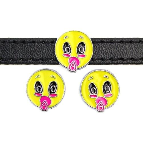 10PCS 8mm Adorable Pacifier Baby Slide Charms Flat Beads DIY Accessories Handmade Bracelets Belt Strips Pet Name Collar