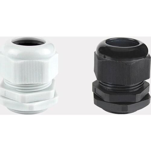 10PCS High quality M12-M40 for 3-45mm Wire Cable CE White Waterproof Nylon Plastic Cable Gland Connector electrical