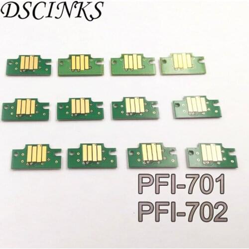 12 PCS PFI-701 PFI-702 Ink Cartridge Chip for Canon IPF8100 IPF9100 IPF8110 IPF9110 IPF 8100 9100 8110 9110 IPF-8100 701 PFI 701