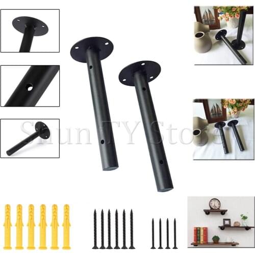 2/4 Pcs Black Industrial Iron Storage Brackets Racks Heavy Duty Shelf Board Wall Mounted Multifunctional Home Decor Hardware