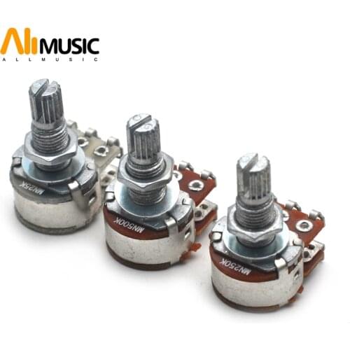 3 Pcs Double balance Stacked Knurled Stalk Guitar Bass Volume Tone Control Pots Potentiometer Switch with 3 Specification