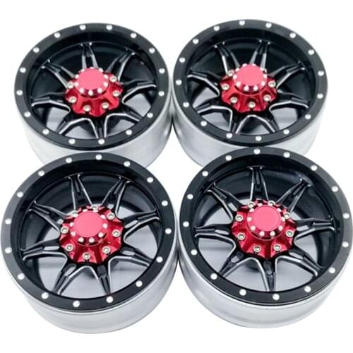 4Pcs Rc Rock Crawler Metal Wheel Rim 1.9 Inch Beadlock For 1/10 Axial Scx10 90046 Tamiya Cc01 D90 D110 Tf2 Traxxas Trx-4 S119