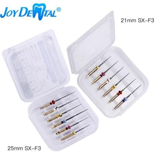 6pcs/Box Dental Engine Use Super Rotary Files NiTi 21mm 25mm For Endondontic Root Canal Shaping Finishing File