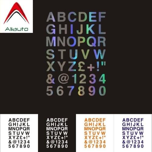 Aliauto Personality Creative Car Stickers Alphabet Letters and Numbers Auto Motorcycles Stickers Reflective Decoration,16cm*23cm