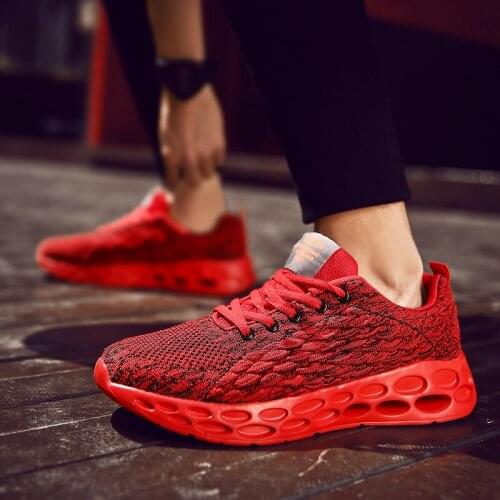 Baideng High Quality Red Sneakers Man Breathable Comfortable Running Shoes for Men Elastic Light Sports Sneakers Male Zapatillas
