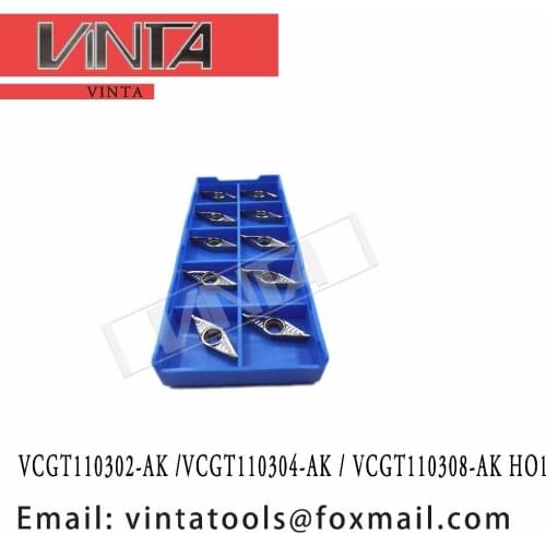Free shipping high quality VCGT110302-AK HO1 / VCGT110304-AK HO1 / VCGT110308-AK HO1 cnc carbide turning inserts
