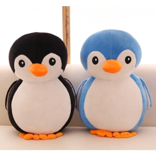 Large 30cm cartoon round penguin plush toy soft throw pillow birthday gift b0378