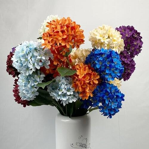 Flowers Bridal Decoration Wedding Bouquet Milan Hydrangea Fake DIY New Birthday With Stems Home Adornment Hydrangeas