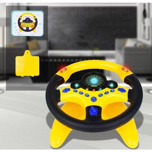 Children Steering Wheel with Light Sound Simulation Driving Education Toy Gift