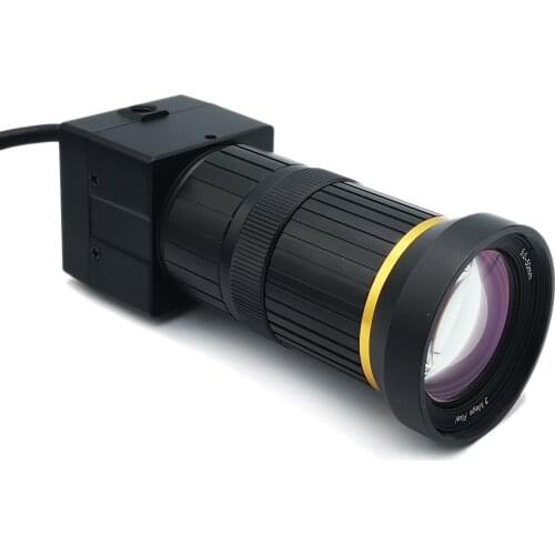 Global Shutter High Speed 120fps CS Mount Varifocal 5-50mm UVC Plug Play Driverless Black and White USB Camera with Mini Case