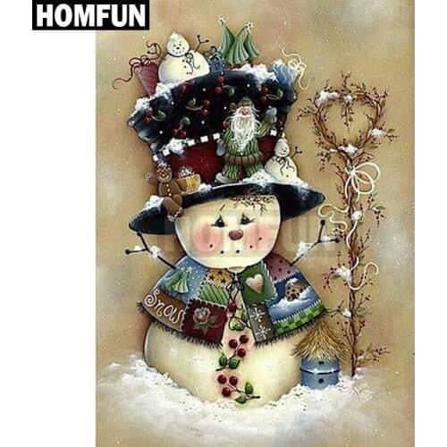 HOMFUN Full Square/Round Drill 5D DIY Diamond Painting "snowman" Embroidery Cross Stitch 5D Rhinestone Decor A00224