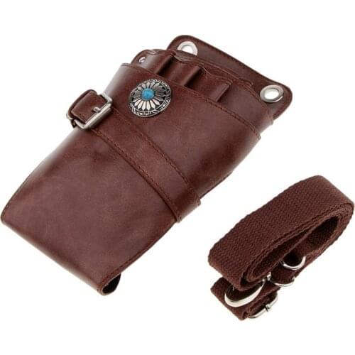 Real Leather Scissor Holster Pouch Holster with Belt Hairdressers Hair Stylist Barber Scissors Shear Hairdressing Waist Holder