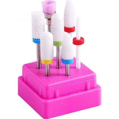 7PCS/3 / 32 " Milling Cutter for Manicure Set Ceramic Nail Drill Bits for Electric Drill Manicure Machine Pedicure Mill Cutters