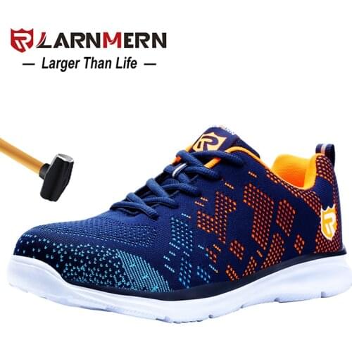 Breathable Wrok Shoes Men Safety Shoes Lightweight Boots Steel Toe Cap Men Boots Indestructible Shoes Puncture-Proof Work Sneake