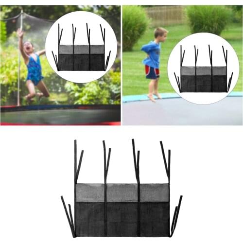 Multifunction Nylon Trampoline Shoes Bag Toys Storage Mesh Bags 3 Pocket Compartments Black for Camping Outdoor Travel Organizer