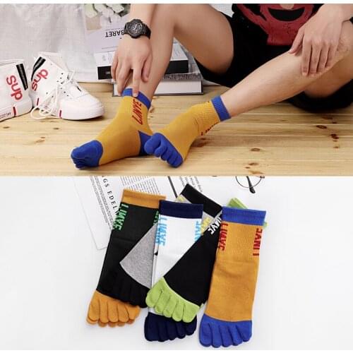 Five Toe Socks Men Cotton Spring Autumn Winter 5 Finger Socks 5 Pairs Crew Socks Male