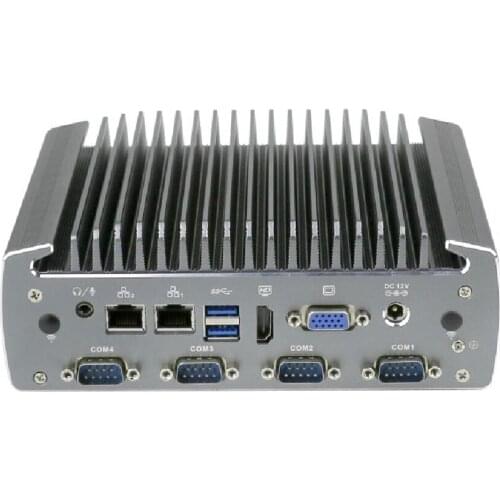 Newest Fanless mini pc with 6*COM RS232 HDMI VGA 2*USB3.0 Intel Dual Core i7 6500U i5 6200U Celern 3855U Mini Computer HTPC