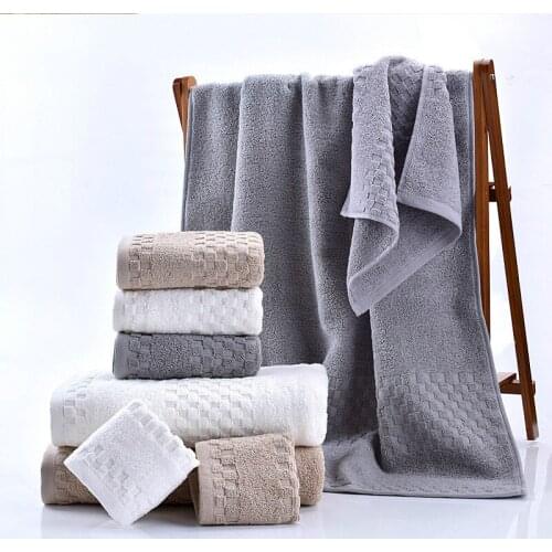 New Luxury 100% Cotton Towel Set with 2 Face Washcloth+1 Bath Towels Bathroom Set for Family Guest Bathrooms Gym 3pcs/lot
