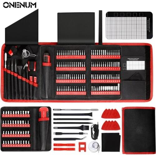 ONENUM Precision Screwdriver Set 190 In 1 Slotted Phillips Magnetic Bits For Screwdriver Kit Household Cell Phone Repair Tools