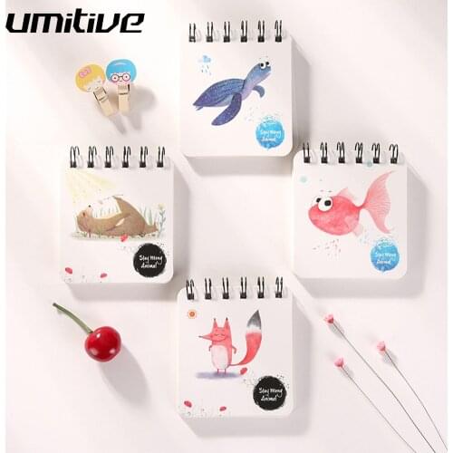 Umitive 1pcs Creative Top Bound Spiral Notebook Vocabulary Notebook Memos Notepad Office And School Supplies Random Color