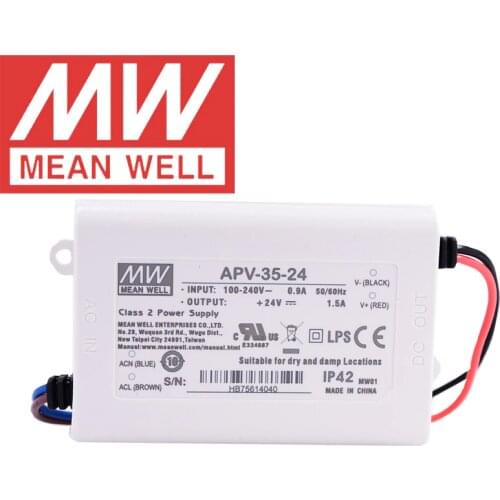 Original Mean Well APV-35-24 meanwell 24V/1.5A Constant Voltage design 36W Single Output LED Switching Power Supply