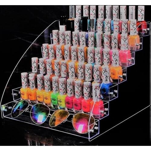 2/3/4/5/6/6/7 Tiers Jewelry Display Stand Holder Makeup Cosmetic Clear Acrylic Organizer Lipstick Nail Polish Rack