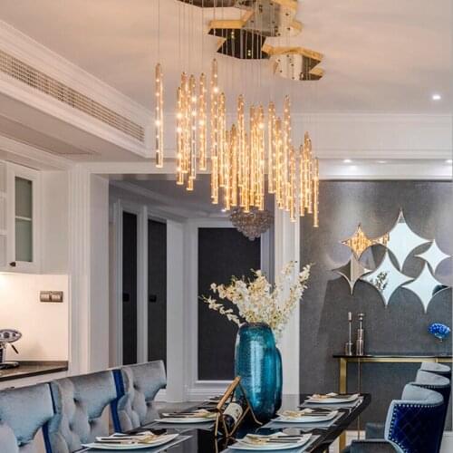 Post-modern light luxury bar chandelier living room bedroom aluminum alloy chandelier hotel clothing store cafe chandelier