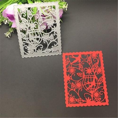 Rectangle frame flower vine Metal Cutting Dies Stencil Scrapbooking Photo Album Card Paper Embossing Craft DIY