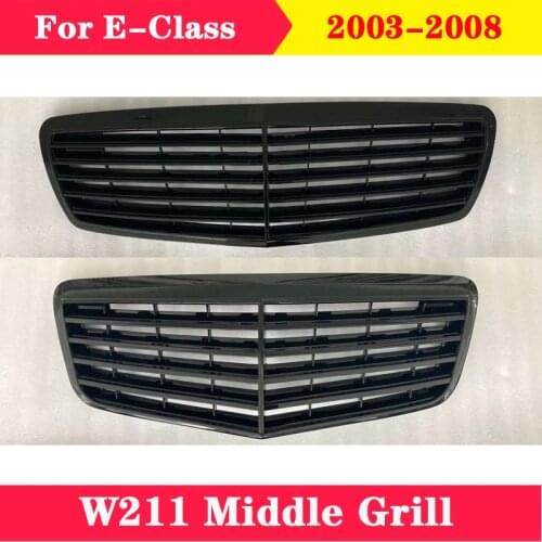 Styling Middle grille For Mercedes-Benz E-class W211 Front Bumper ABS Center Grill Original and GT vertical bar 2003-2008