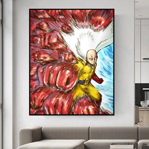 Japanese Poster One Punch Man Anime Manga Scroll Poster Wall Art Print Decor,20 x 28 Inches,No Frame