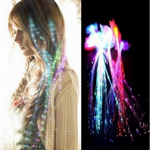 Women Headband LED Light Up Braid Luminous Fiber Optic Hairpin Decor for Halloween Party Bar head rope Hair Accessories