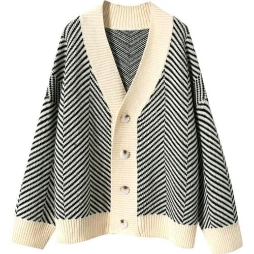 Single Breasted V Neck Women Button Black Christmas Tree Cardigan Sweater Knitted Loose Oversized Jumper Top Jacket Coat