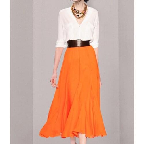Runway Elegant New Women Sets White V Neck Single Breasted Shirt And Belt Casual A Line Skirt Office Fashion Two Piece Suit