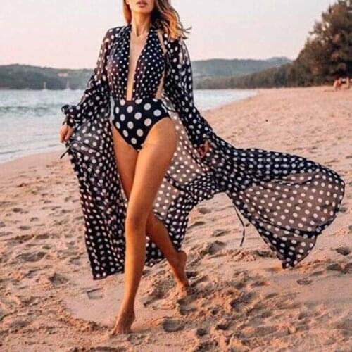 2021 Women Swimsuit Cover Up Sleeve Kaftan Beach Tunic Dress Robe De Plage Solid White Cotton Pareo High Collar Beachwear