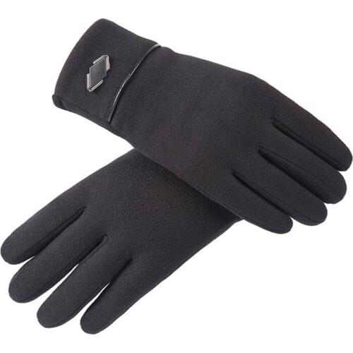 Winter Man Keep Warm Touch Screen Plus Velvet Inside Thin Section Outdoor Cycling Windproof Elasticity Non Slip Fashion Gloves