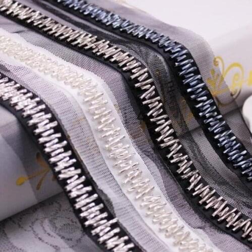 10Yards Beading Trims Beaded Lace Ribbon For Sewing Mesh Lace Decoration Black Fabric Lace Collar Curtain Cuffs Edge Accessories