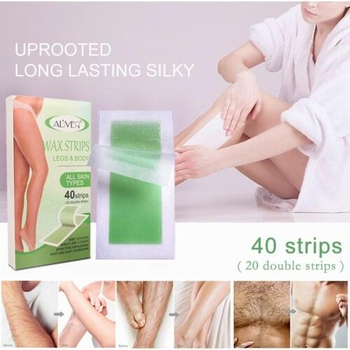 40Pcs/Set Depilatory Cartine Wax Strips For Hair Removal Wax Paper Cold Wax Strips Paper For Face Neck Arm Leg Body Beauty Tools