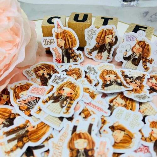 40 pcs Cute cartoon paper stickers for kids homemade book stickers on laptop / decorative scrapbooking / DIY
