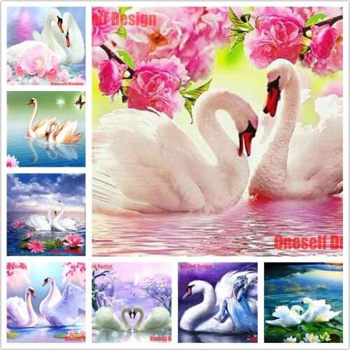 5d5d diamond embroidery full set animal 5d diamond painting full set swan beaded embroidery decoration home rhinestone pictures