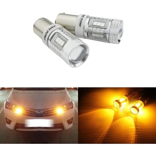 ANGRONG 2x 1156 BA15S Amber LED Bulbs Indicator Sidelight Turn Signal Light Lamp