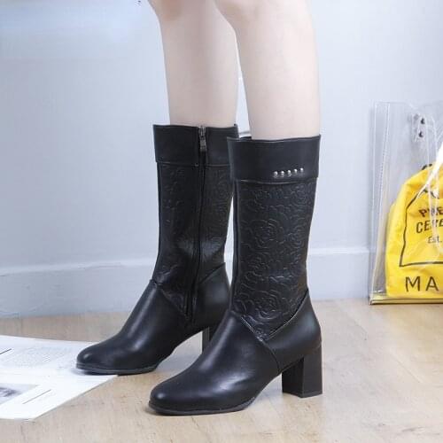 Designer Winter Boots Women Knee High Boots High Heel Pointed Toe Shoes Woman Boots Brown Beige Black Red Green Wine Boots 2020