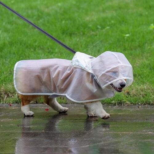 Dog Raincoat Rain Poncho Waterproof Hoodie Rainwear Puppies Raincoat Transparent EVA Lightweight Durable for Small Medium Dogs