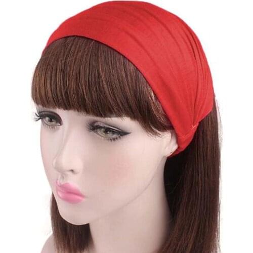 Candy Color Three In One Elasticity Skullies Beanies Spring Autumn Brand Widening Turban Cotton Hats For Women Wash Hair Band