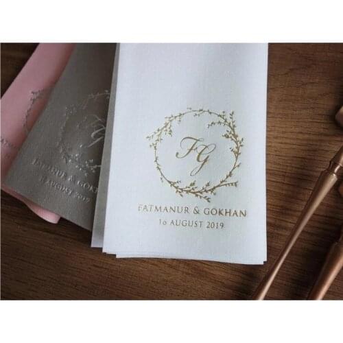 Personalized Wedding Rustic napkins DINNER serwetki customized birthday party Bedruckte Baby shower Servietten