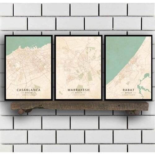 Casablanca Marrakesh Rabat Tangier Morocco Poster