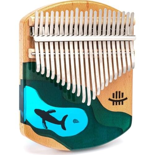 Hluru 21 Key Resin Kalimba Calimba Wooden Thumb Piano Keyboard Musical Instrument Mini Piano Christmas Gift With Accessories